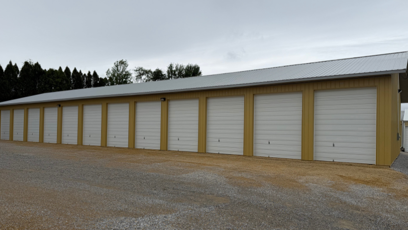 Drive-up storage units at Reid's Storage in West Davenport